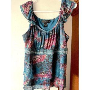 Venezia Fancy Tank Top Woman's Size 18/20 Multi Colored